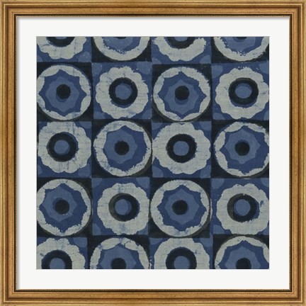 Framed Indigo Geometrics IV Print