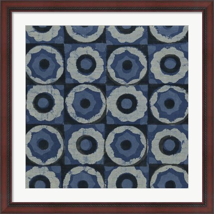 Framed Indigo Geometrics IV Print