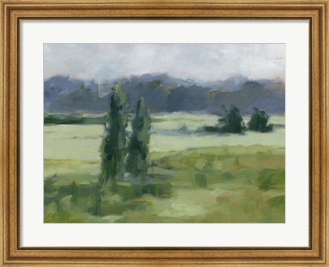 Framed Misty Green Valley I Print