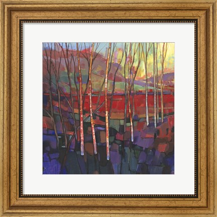 Framed Patchwork Trees II Print