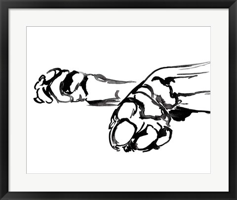 Framed Linear Paws II Print