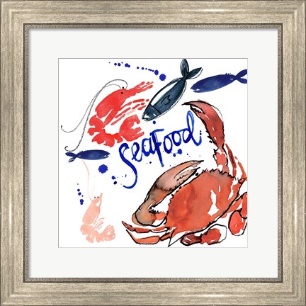 Framed Fruits De Mer II Print