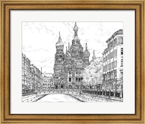 Framed Russia in Black &amp; White II Print