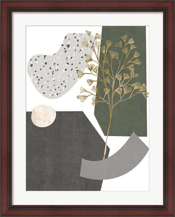 Framed Gold Ginkgo I Print