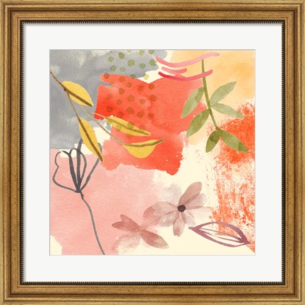 Framed Flower Shimmer II Print