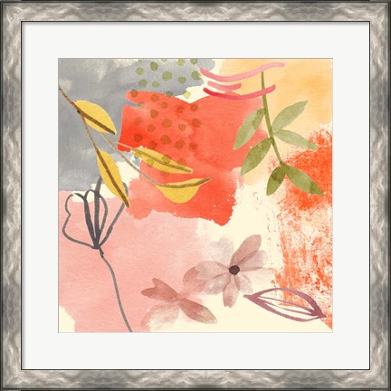 Framed Flower Shimmer II Print