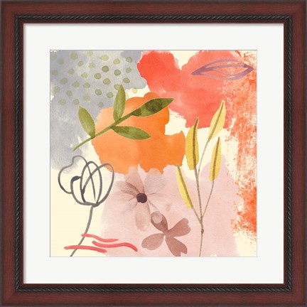 Framed Flower Shimmer IV Print