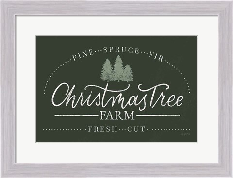 Framed Vintage Christmas Sign I Green Print