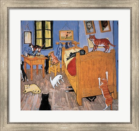 Framed Van Gogh Arles Cat Print