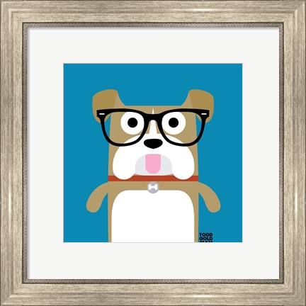 Framed Bow Wow Bulldog Print