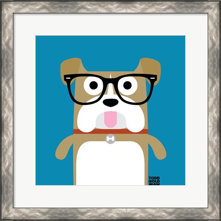 Framed Bow Wow Bulldog Print