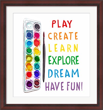 Framed Play, Learn, Create Print