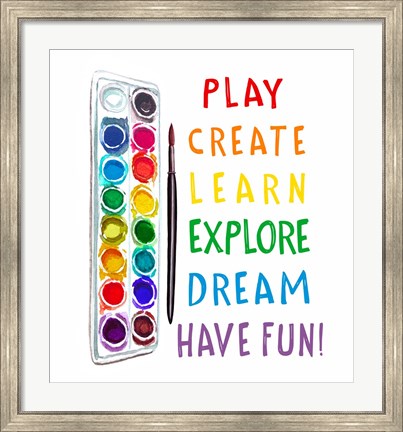 Framed Play, Learn, Create Print