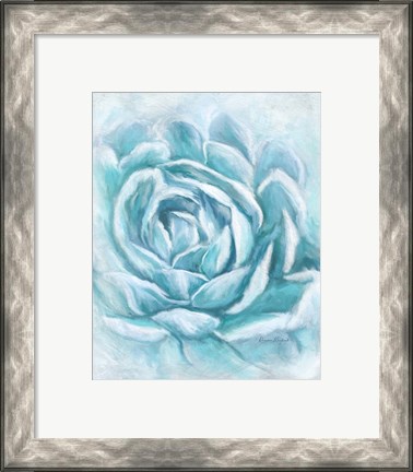 Framed Aqua Succulent II Print