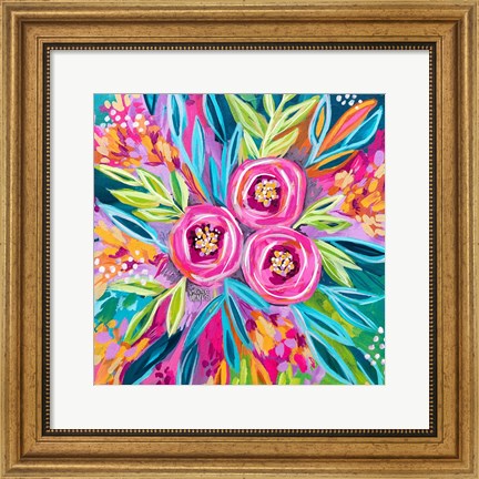 Framed Painted Floral Print