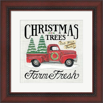 Framed Christmas Trees Farm Fresh Print