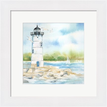 Framed East Coast Lighthouse I Print