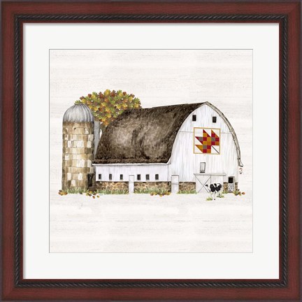 Framed Fall Barn Quilt II Print