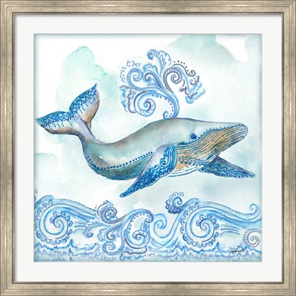 Framed Boho Shells II-Whale Print