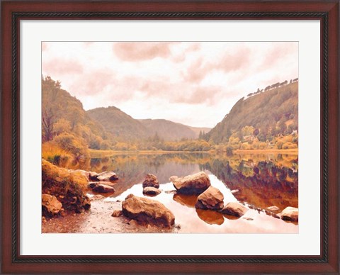 Framed Lakeside in Autumn Print