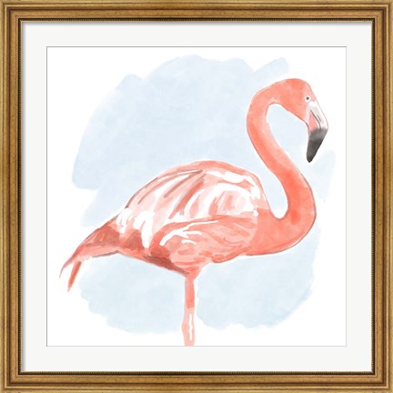 Framed Tropical Flamingo II Print