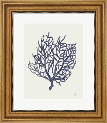 Framed Ocean Finds XIV Navy Print