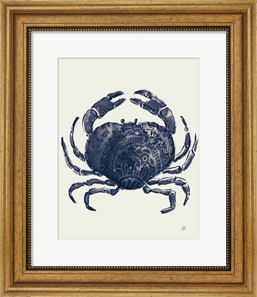 Framed Ocean Finds II Navy Print