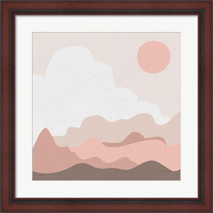 Framed Mountainous I Pink Print