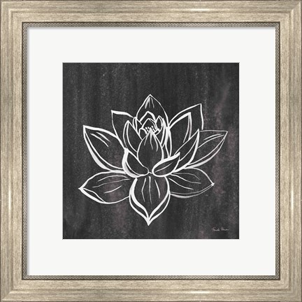 Framed Lotus Gray Print