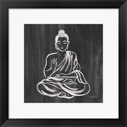 Framed Buddha Gray Print