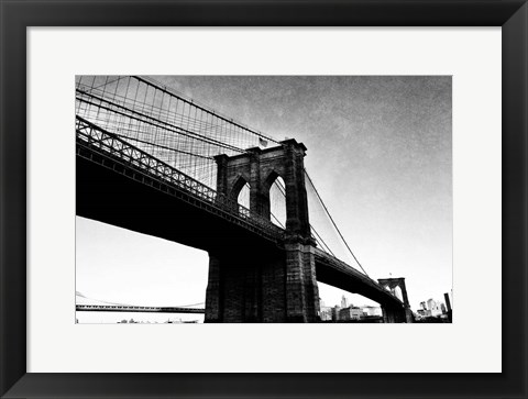 Framed Bridge of Brooklyn BW I Print