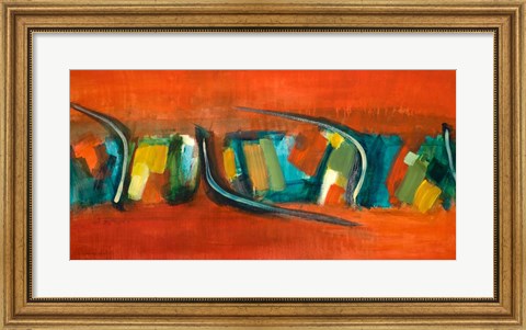 Framed Orange Rhythm Print