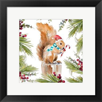 Framed Holiday Squirrel Print