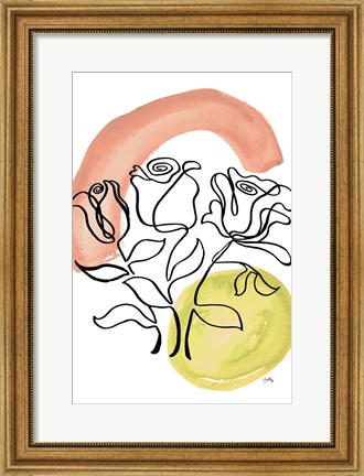 Framed Modern Floral Line II Print