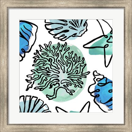 Framed Coastal Contours Fusion IV Print