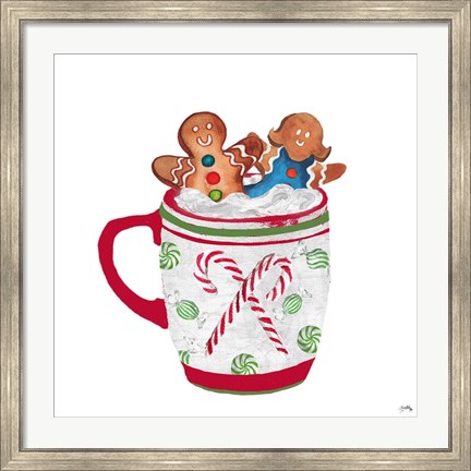 Framed Gingerbread and a Mug Full of Cocoa I Print