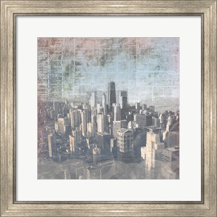 Framed Chicago Skyline II Print