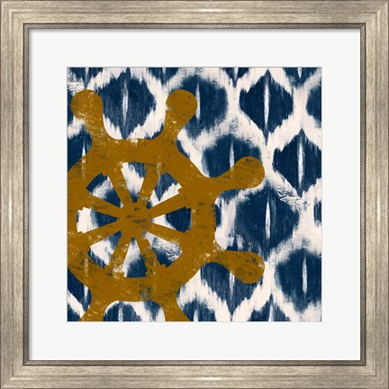 Framed Nautical Ikat II Print