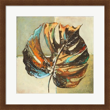 Framed Contemporary Leaves I Print