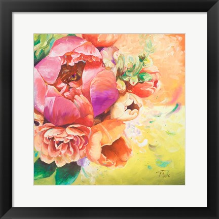 Framed Beautiful Bouquet of Peonies I Print