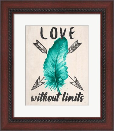 Framed Teal Fearless Limits II Print