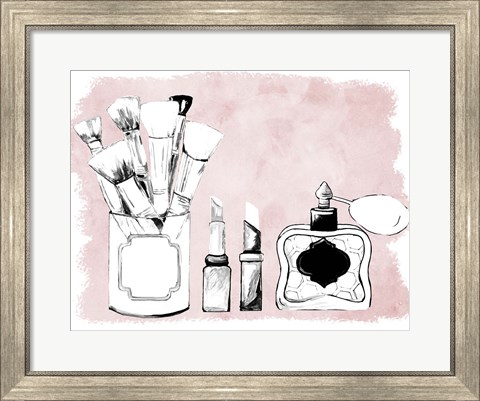 Framed Makeup Set on Blush Print