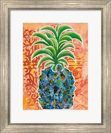 Framed Pineapple Collage I Print