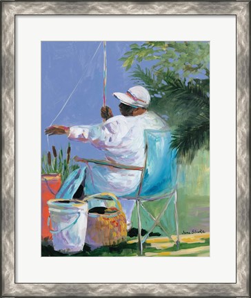 Framed Sisters Fishing II Print