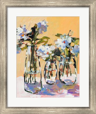 Framed Three Flower Vases Print