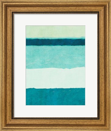 Framed Rectangle Teal Blocks of Color II Print