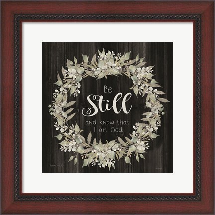 Framed Be Still and Know Wreath Print