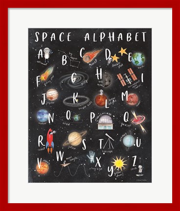 Framed Space Alphabet Print