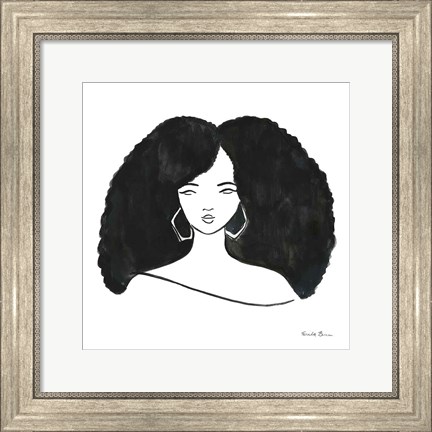 Framed Afro Girl II Print