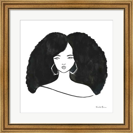 Framed Afro Girl II Print